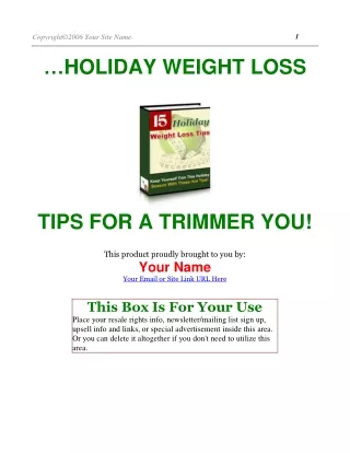 Weight_Loss in HOLIDAY