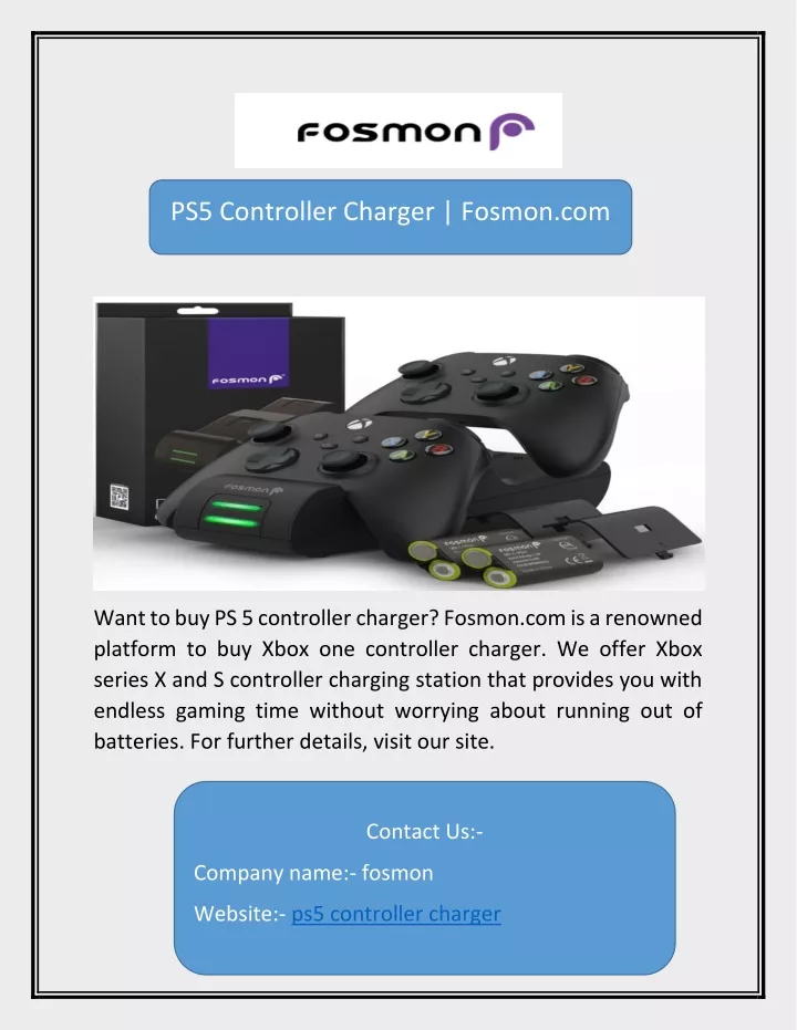 ps5 controller charger fosmon com