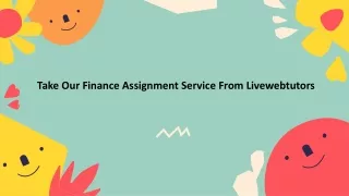 take our finance assignment service from
