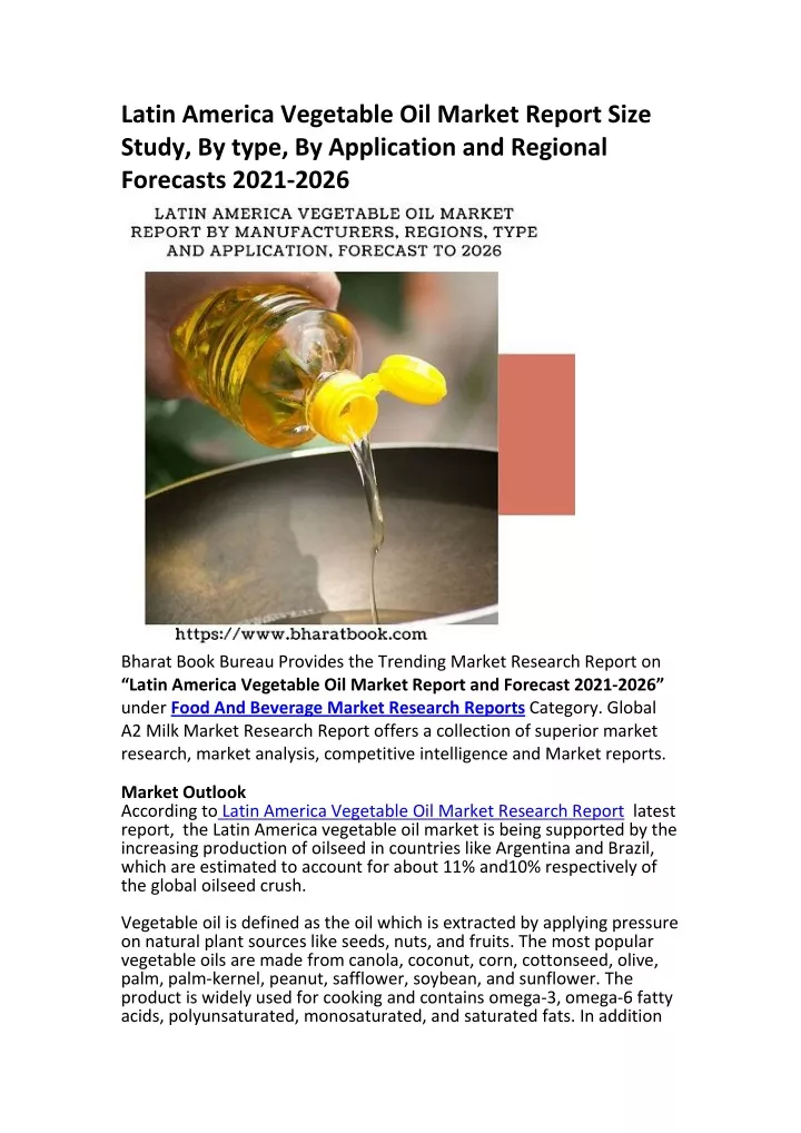 latin america vegetable oil market report size