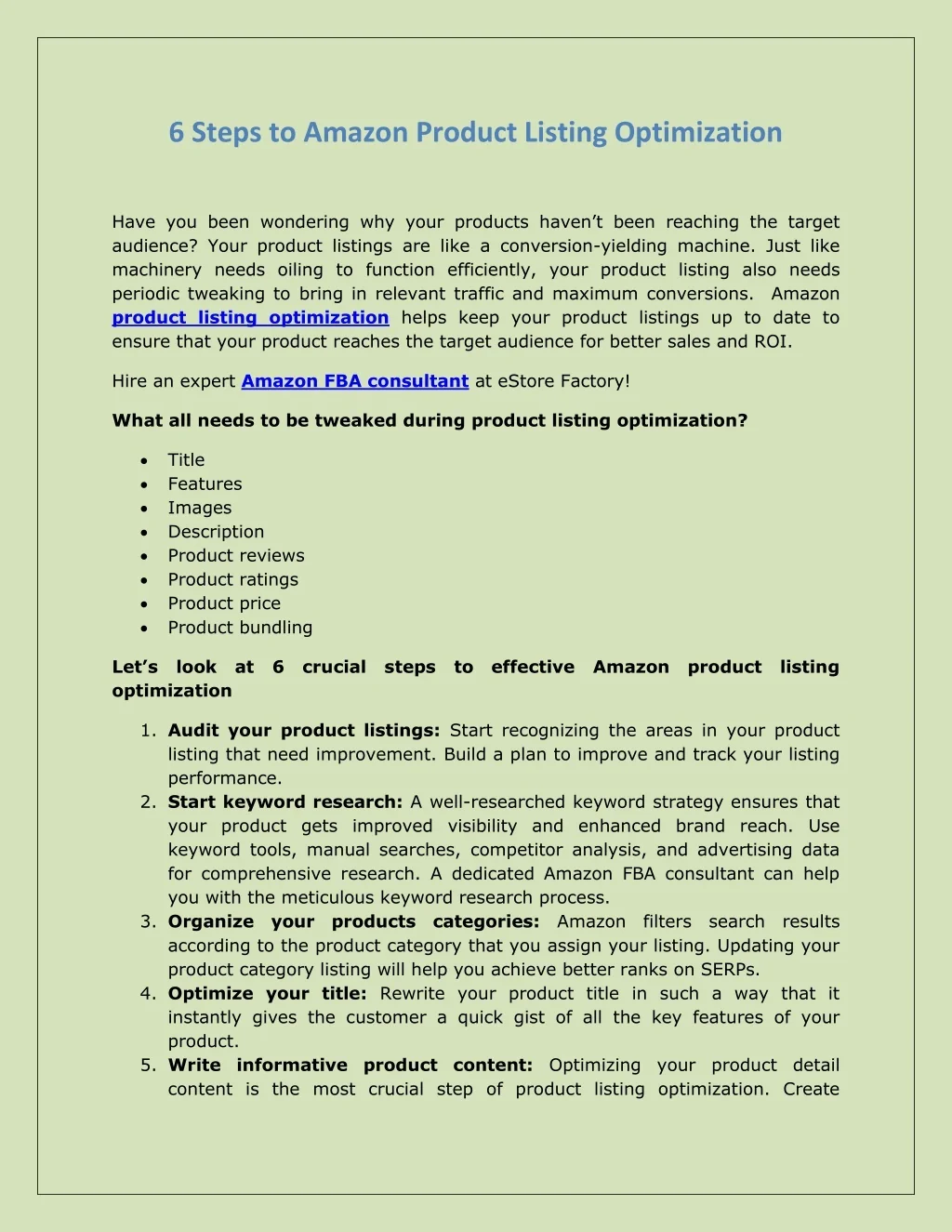 PPT - 6 Steps to Amazon Product Listing Optimization PowerPoint ...