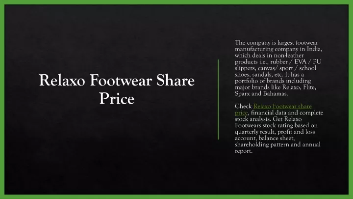 relaxo footwear share price