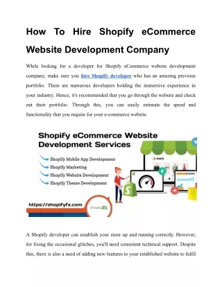 how to hire shopify ecommerce