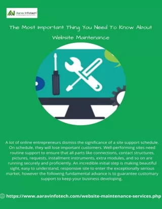 The Most Important Thing You Need To Know About Website Maintenance-aaravinfotech.com_