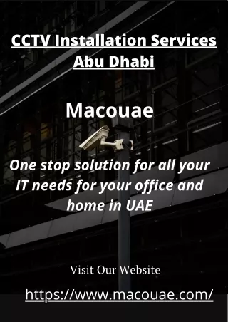 CCTV installation services abu dhabi | Macouae