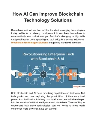 how ai can improve blockchain technology solutions
