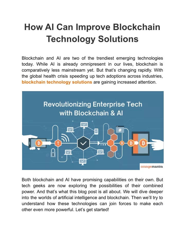 how ai can improve blockchain technology solutions