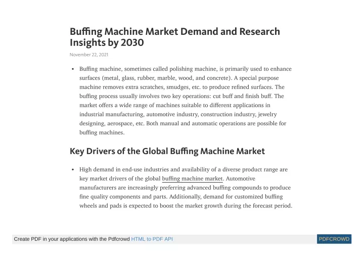 bu ng machine market demand and research insights