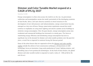 dimmer and color tunable market expand at a cagr