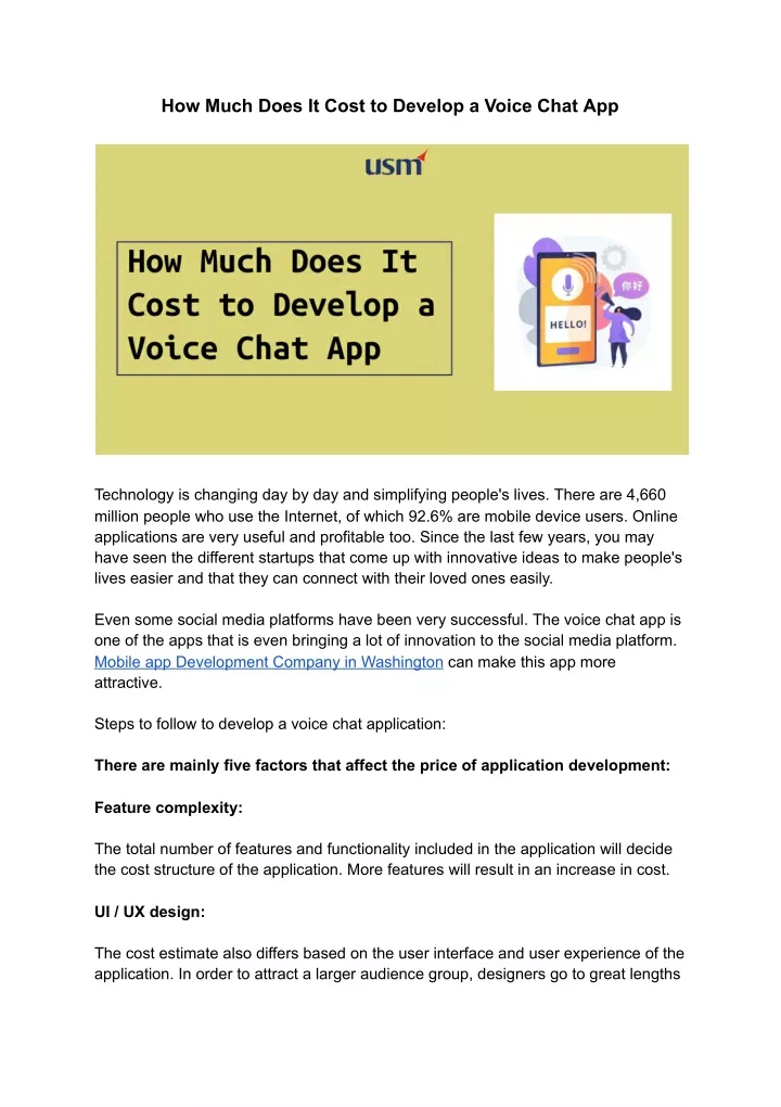 how much does it cost to develop a voice chat app