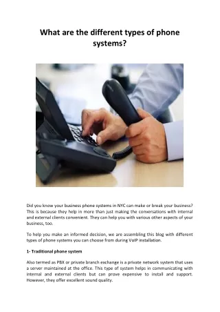 What are the different types of phone systems