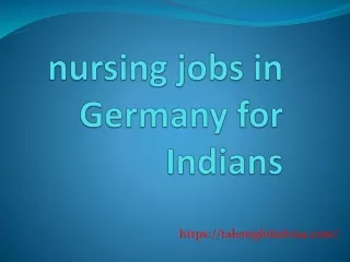 nursing jobs in Germany for Indians