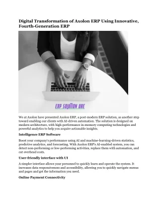 digital transformation of axolon erp using