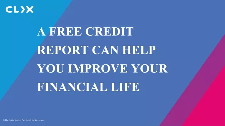 a free credit report can help you improve your
