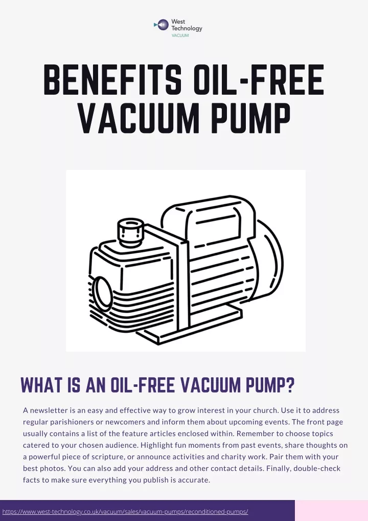 benefits oil free vacuum pump