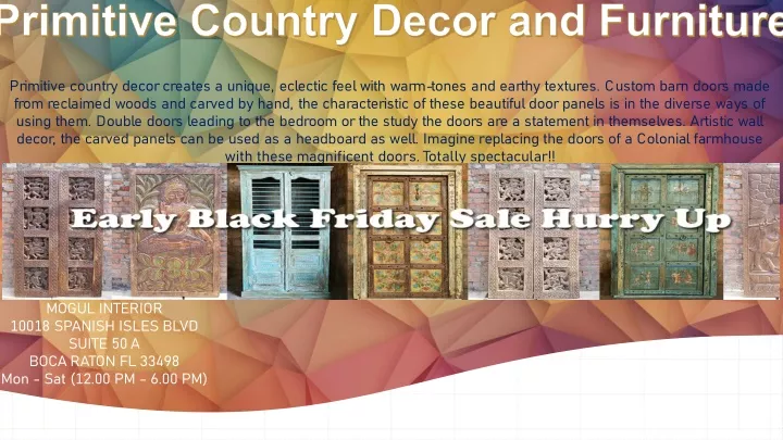 primitive country decor and furniture