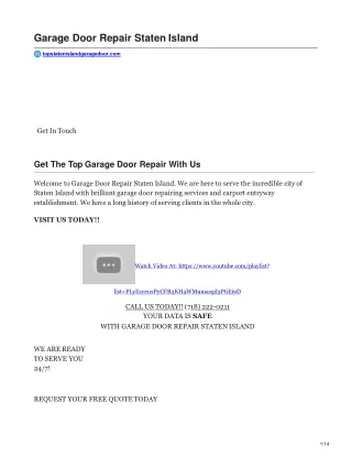 Garage Door Repair Staten Island