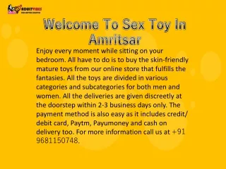 Welcome To Sex Toy In Amritsar