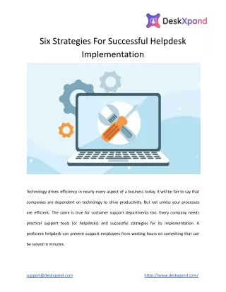 six strategies for successful helpdesk