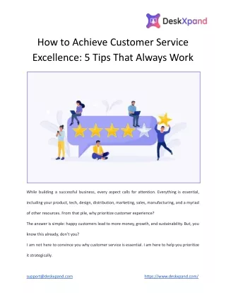 how to achieve customer service excellence 5 tips
