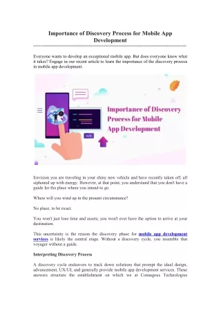 importance of discovery process for mobile