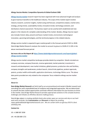 allergy vaccine market competitive dynamics
