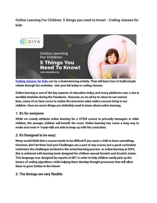 online learning for children 5 things you need