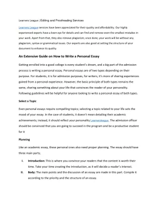 learners league editing and proofreading services