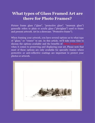 what types of glass framed art are there
