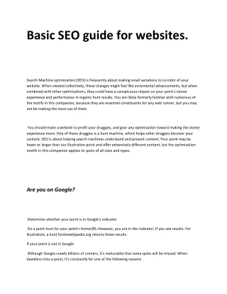 basic seo guide for websites