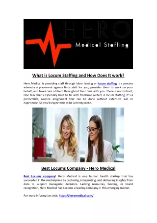 what is locum staffing and how does it work