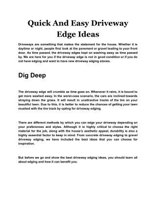 quick and easy driveway edge ideas