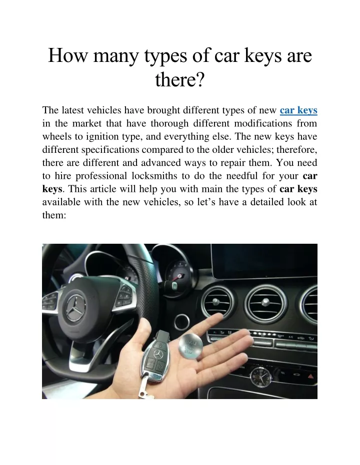 how many types of car keys are there