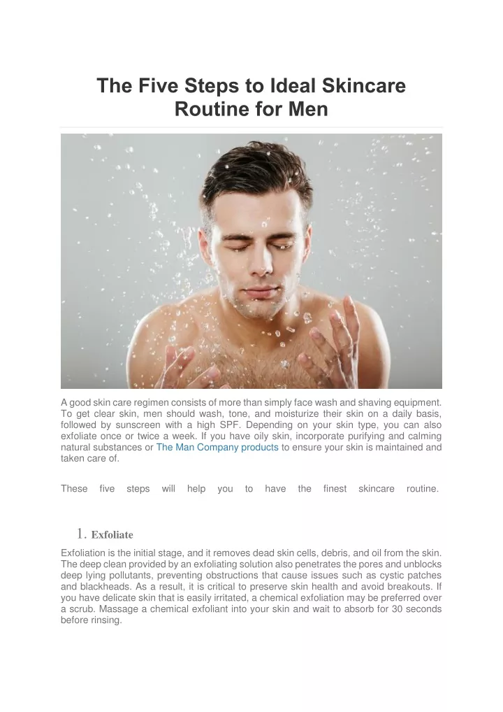the five steps to ideal skincare routine for men