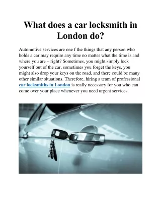 car locksmith london
