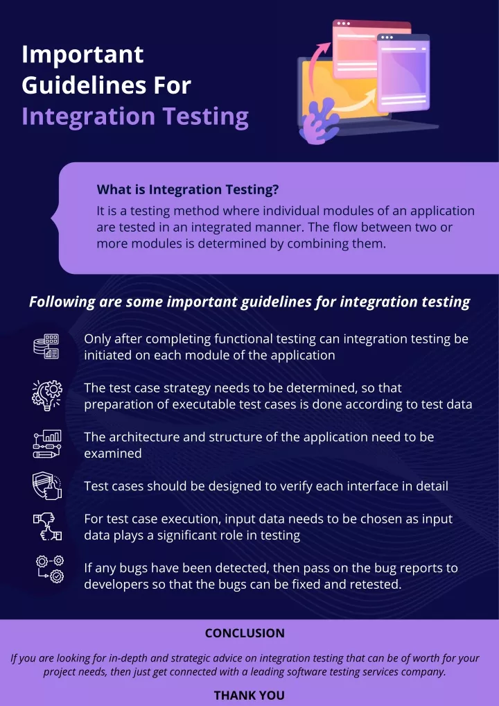 important guidelines for integration testing