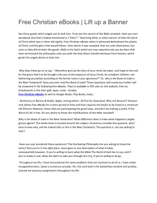 free christian ebooks lift up a banner