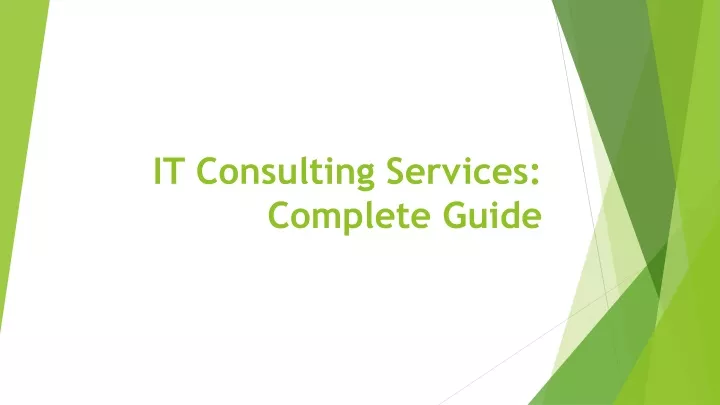 it consulting services complete guide