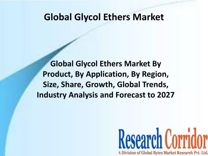 global glycol ethers market