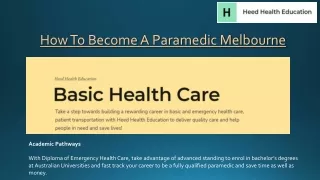 How to Become a Paramedic Melbourne