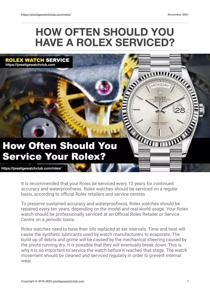 PPT how often should you have a rolex serviced prestige watch