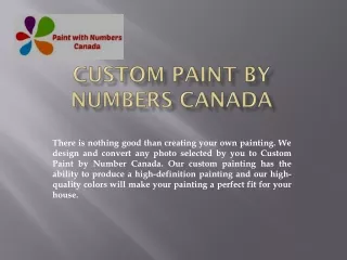 custom paint by numbers canada