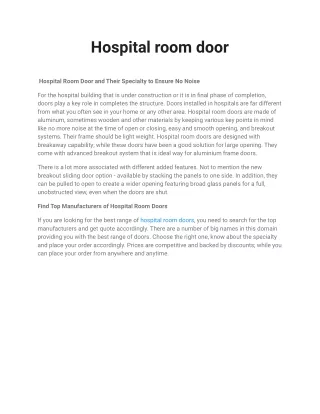 Hospital room door