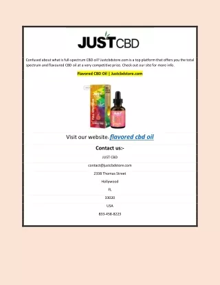 Flavored CBD Oil | Justcbdstore.com