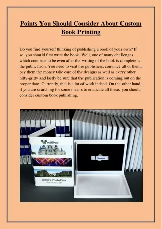 Points You Should Consider About Custom Book Printing