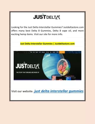 Just Delta Interstellar Gummies | Justdeltastore.com