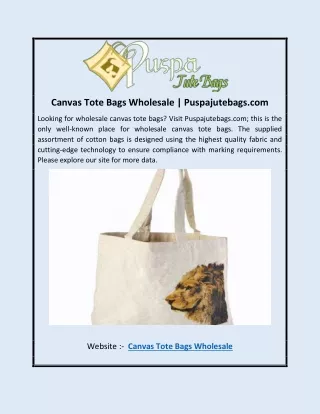Canvas Tote Bags Wholesale | Puspajutebags.com