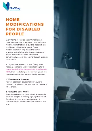 Home Modifications for Disabled People