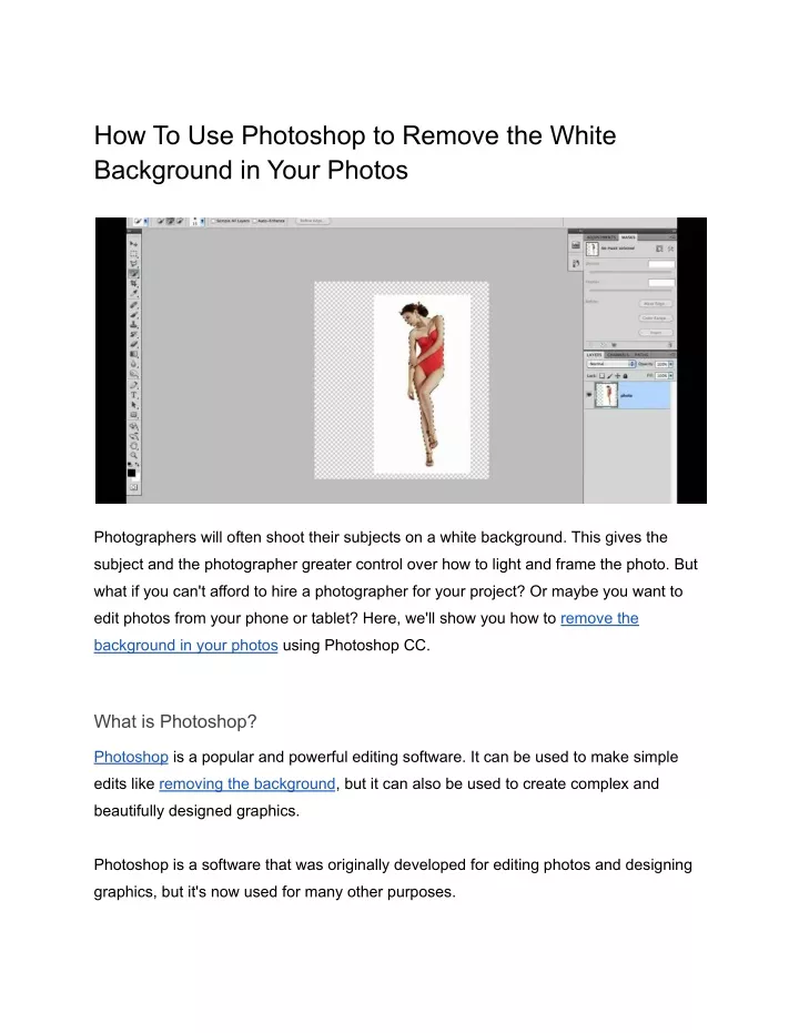 how to use photoshop to remove the white