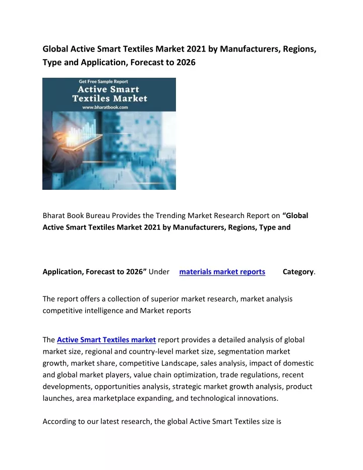 global active smart textiles market 2021